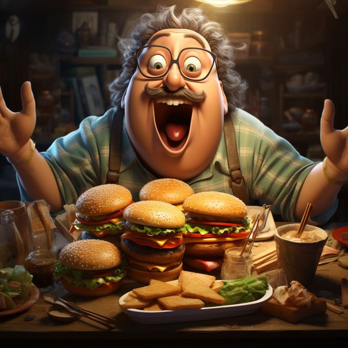 3d-delicious-burger-with-excited-man